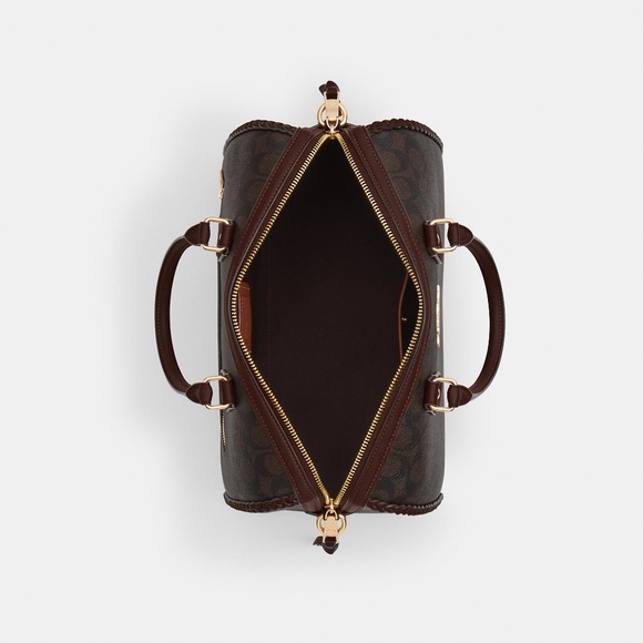 Coach Large Fringe Rowan Satchel Bag In Signature Canvas CCE36 NEW NWT - Picture 4 of 8